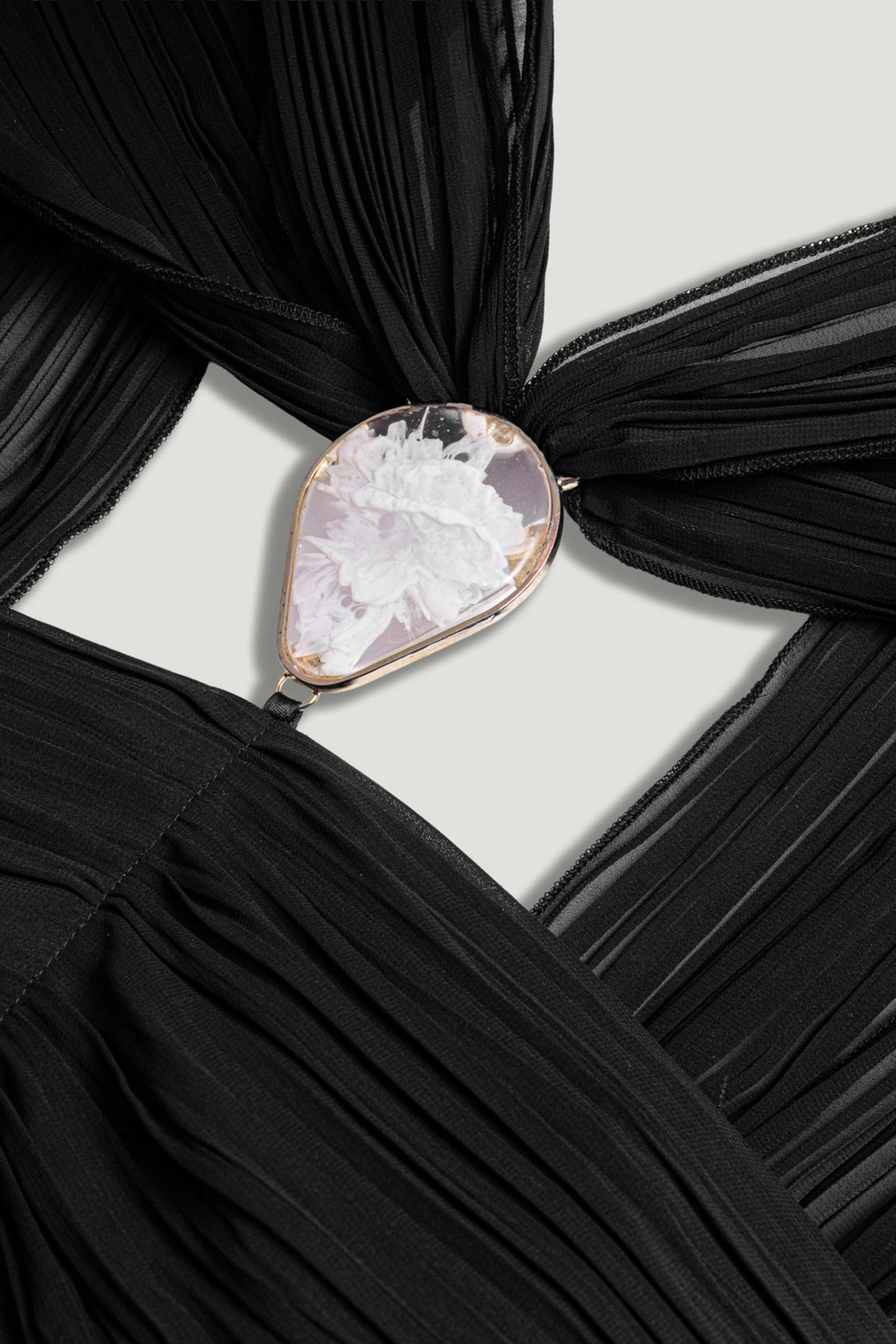 Black Strapless Draped Bustier Top