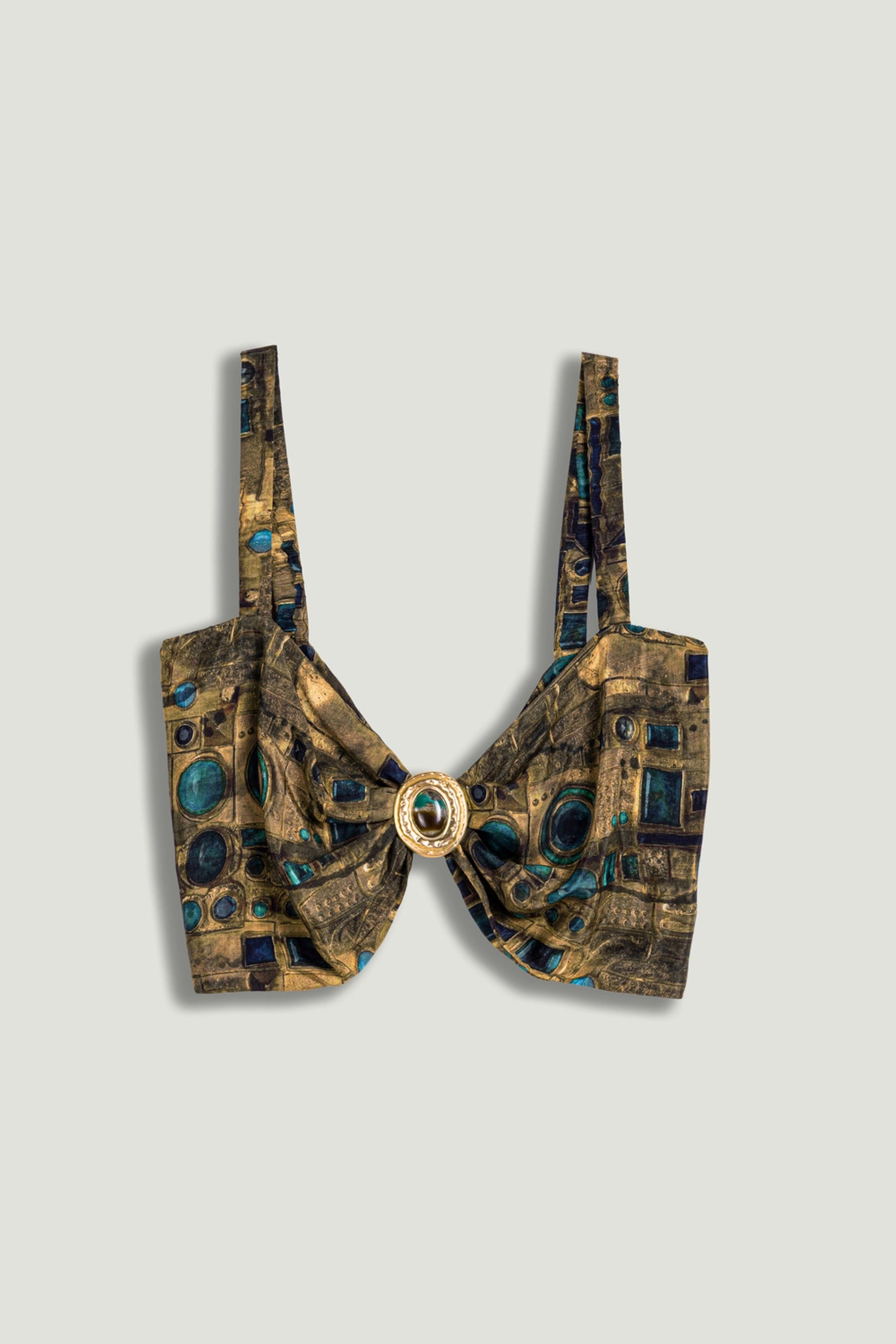 Printed Ring Detail Crop Top