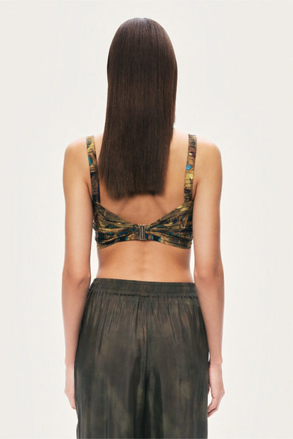 Printed Ring Detail Crop Top