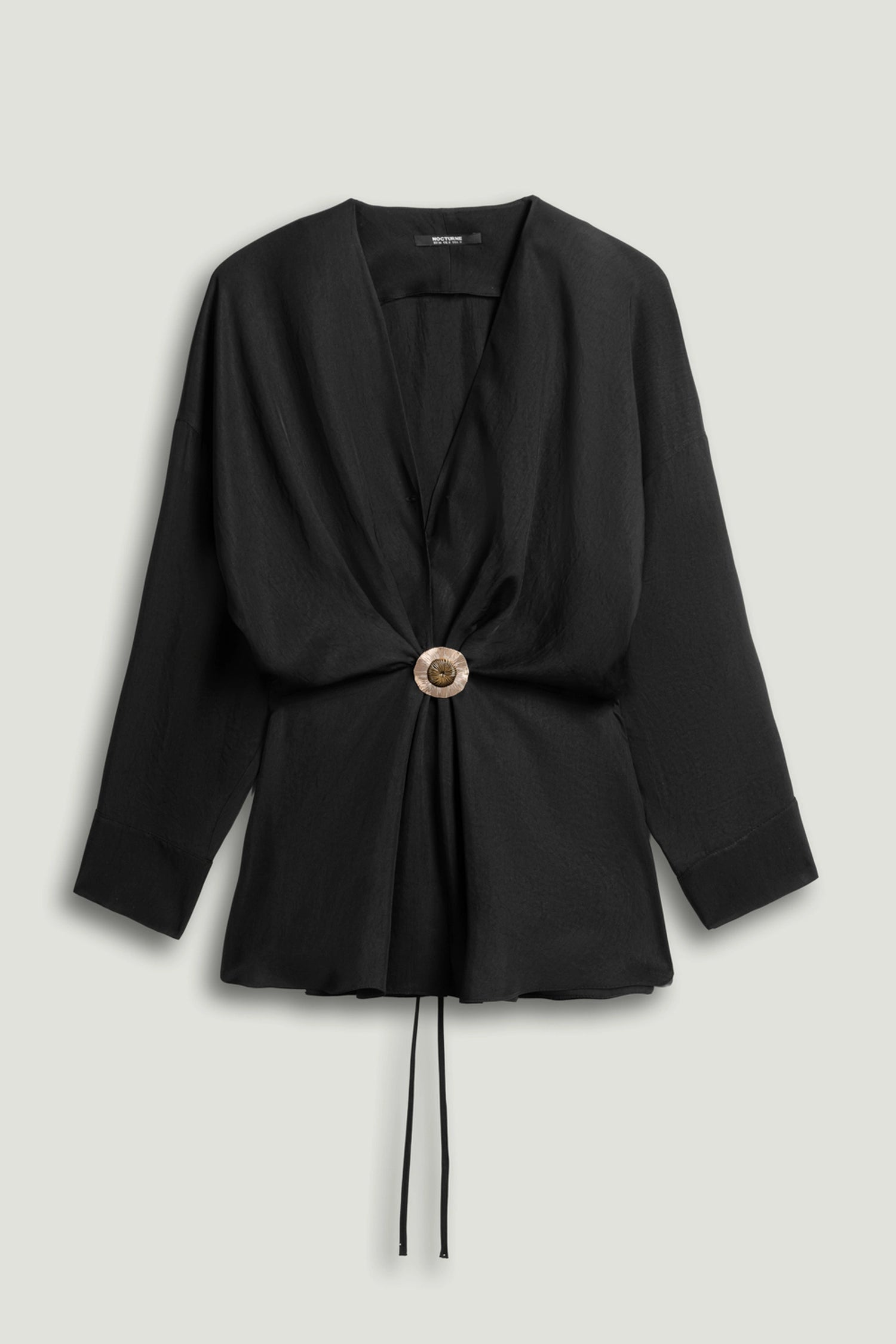 Draped Buckle-Detail Shirt