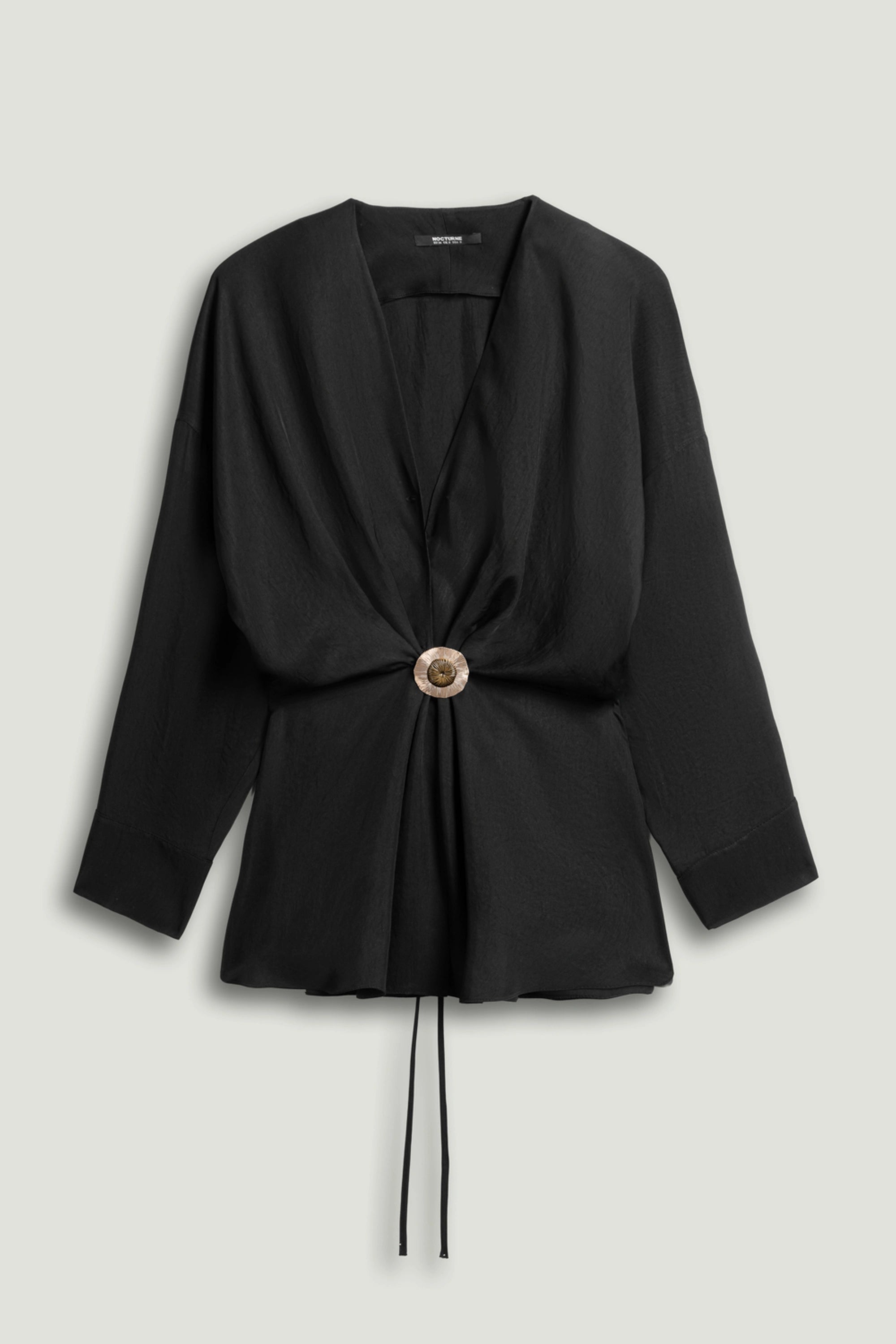 Draped Buckle-Detail Shirt