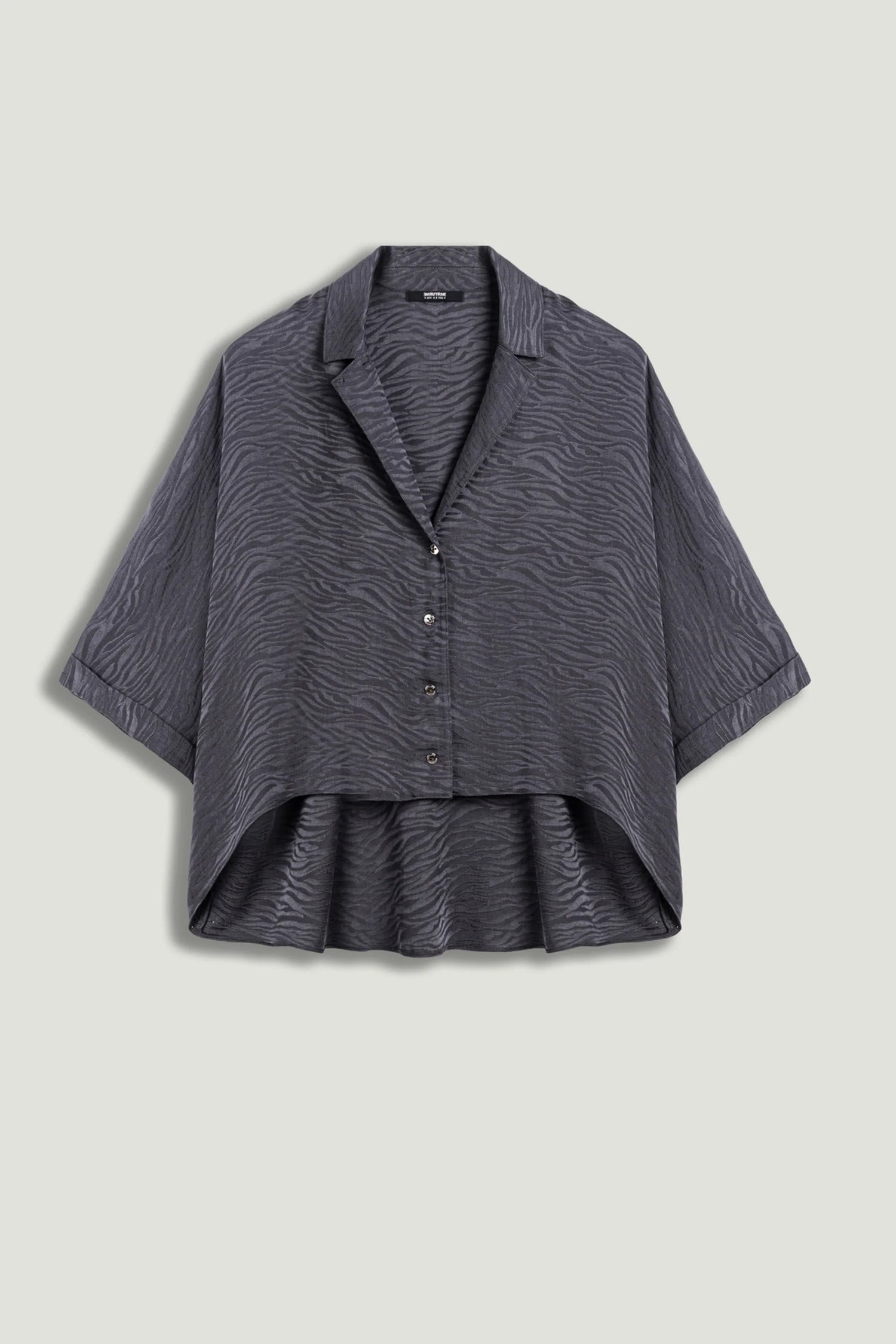 Relaxed Short-Sleeve Textured Shirt