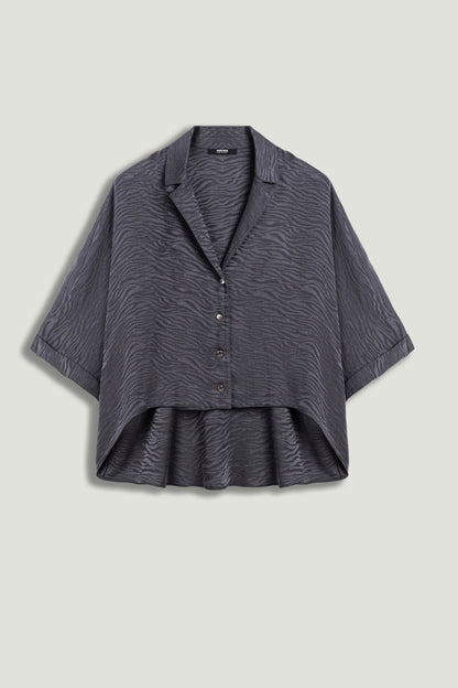 Relaxed Short-Sleeve Textured Shirt