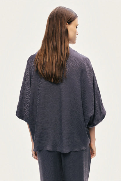 Relaxed Short-Sleeve Textured Shirt