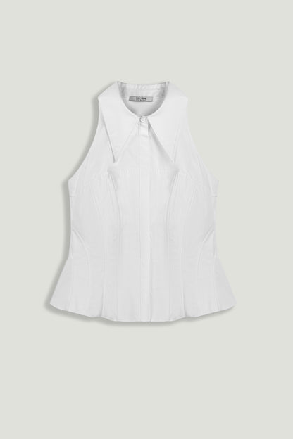 Structured Halter Peplum Top
