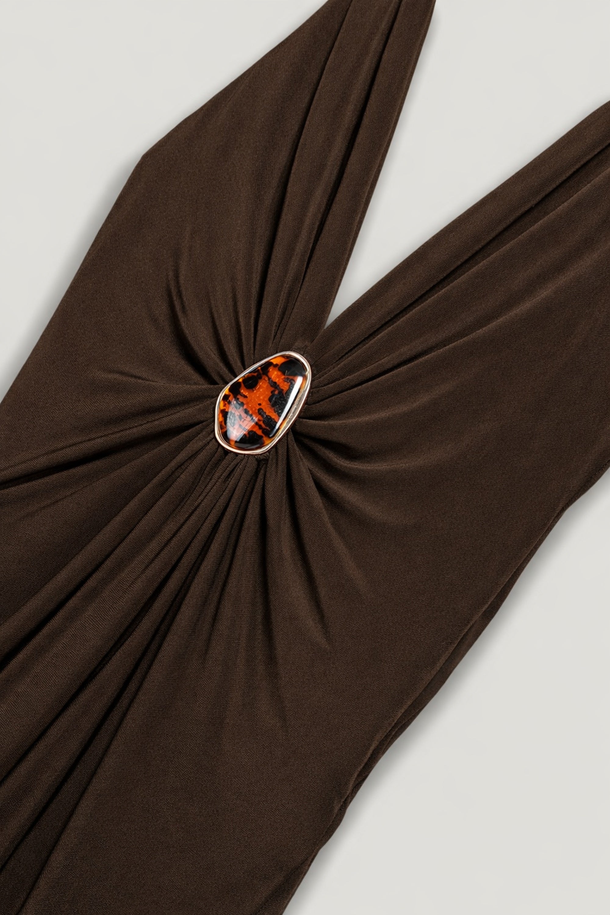 Halter-Neck Draped Maxi Dress