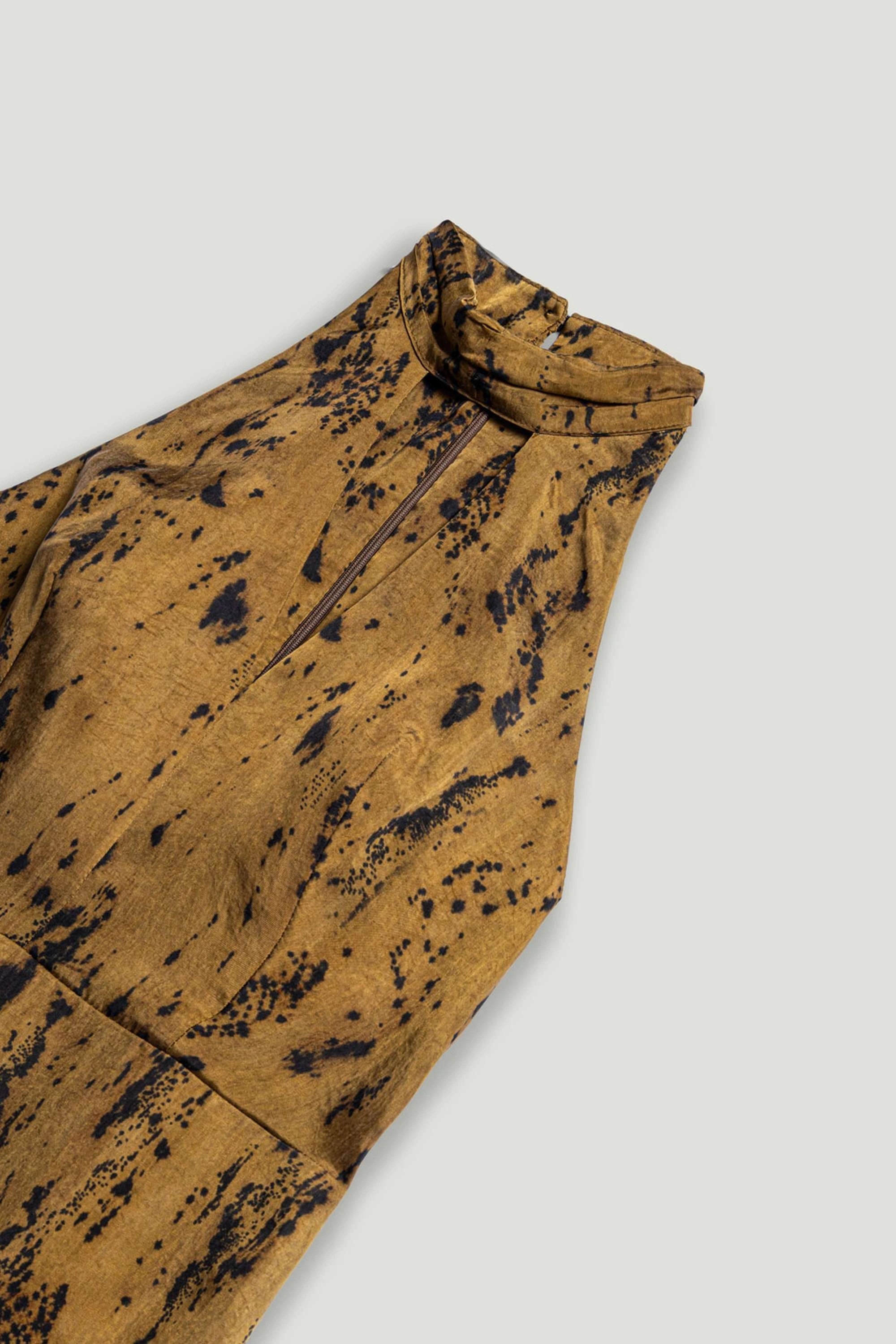 Printed Halter-Neck Maxi Dress