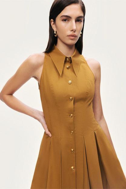 Sleeveless Pleated Mini Dress