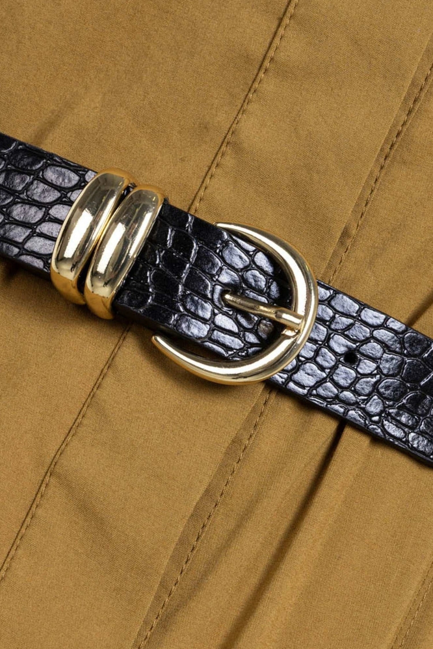 Strapless Double Belted Midi Dress