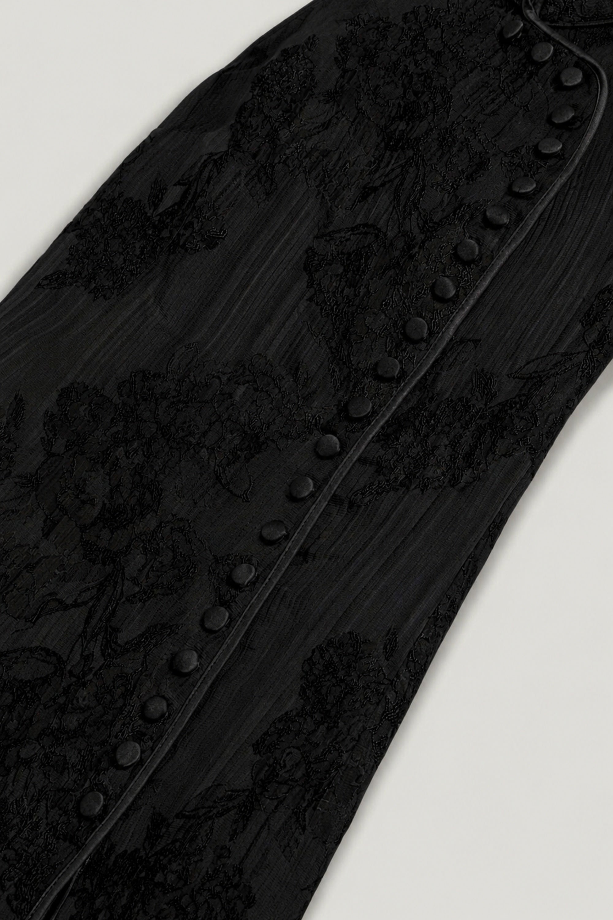 Jacquard Halterneck Midi Dress with Button Detail