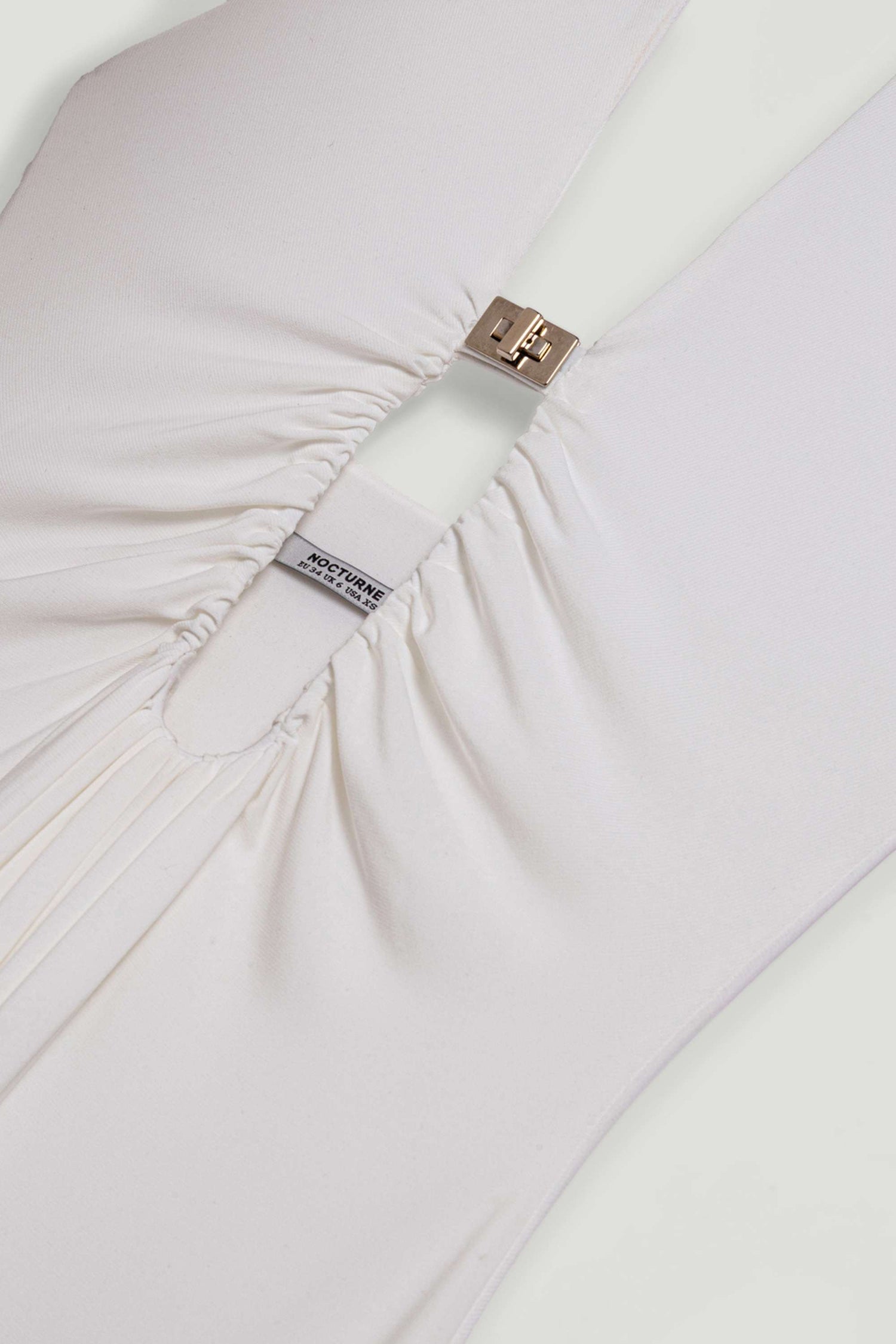 Draped Buckle-Detail Maxi Dress