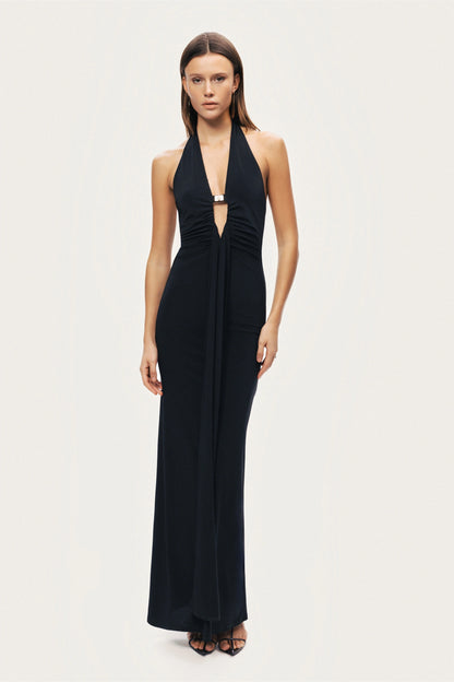 Halter Neck Cut-Out Maxi Dress
