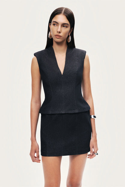 Sleeveless Tailored Mini Dress