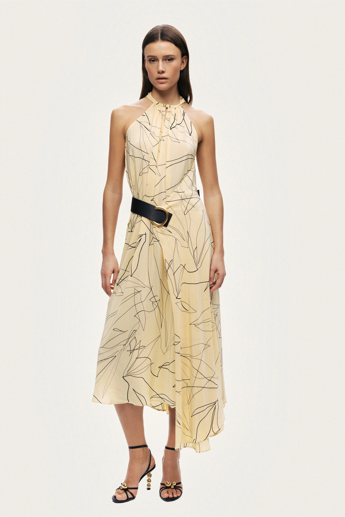 Printed Halter Midi Dress
