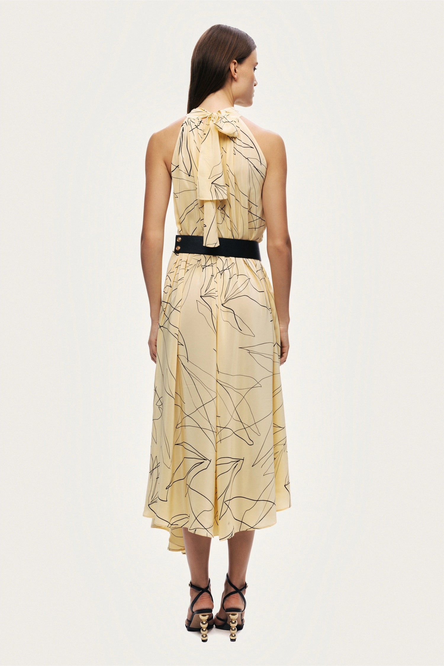 Printed Halter Midi Dress