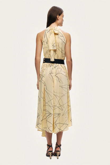 Printed Halter Midi Dress