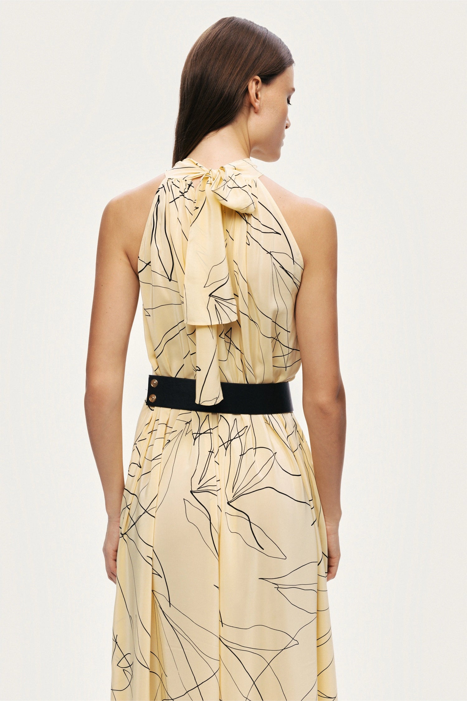 Printed Halter Midi Dress