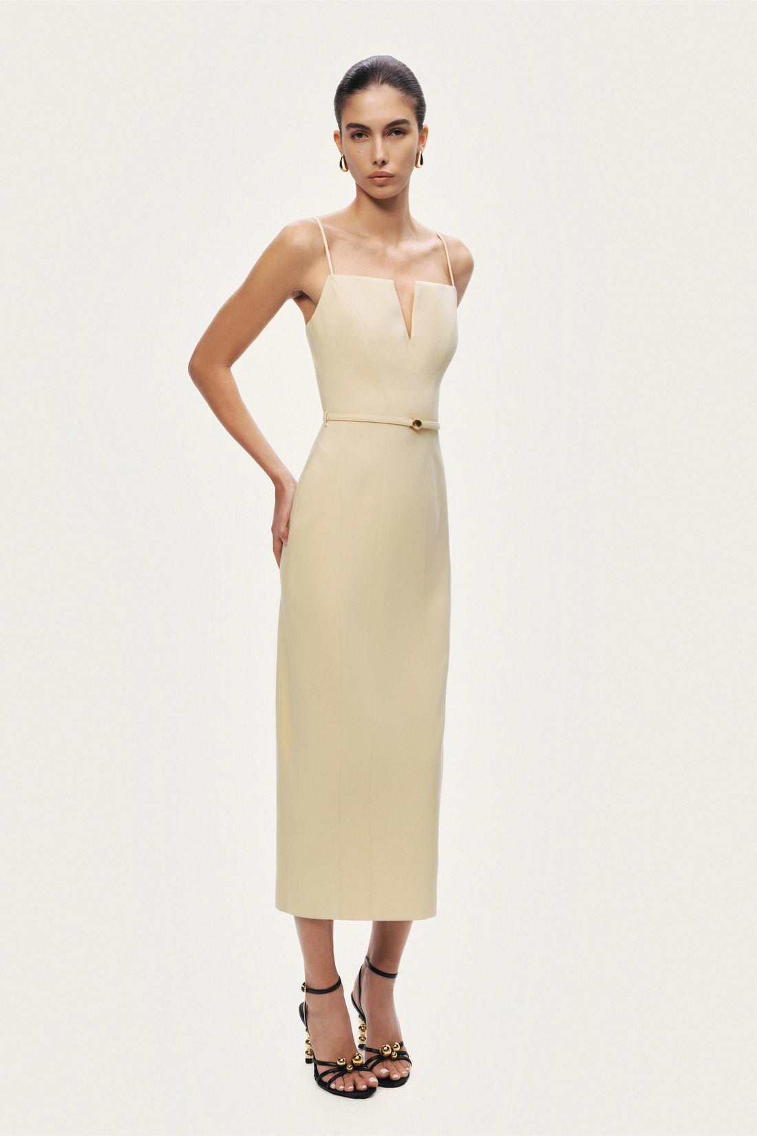 Strappy Belted Midi Dress