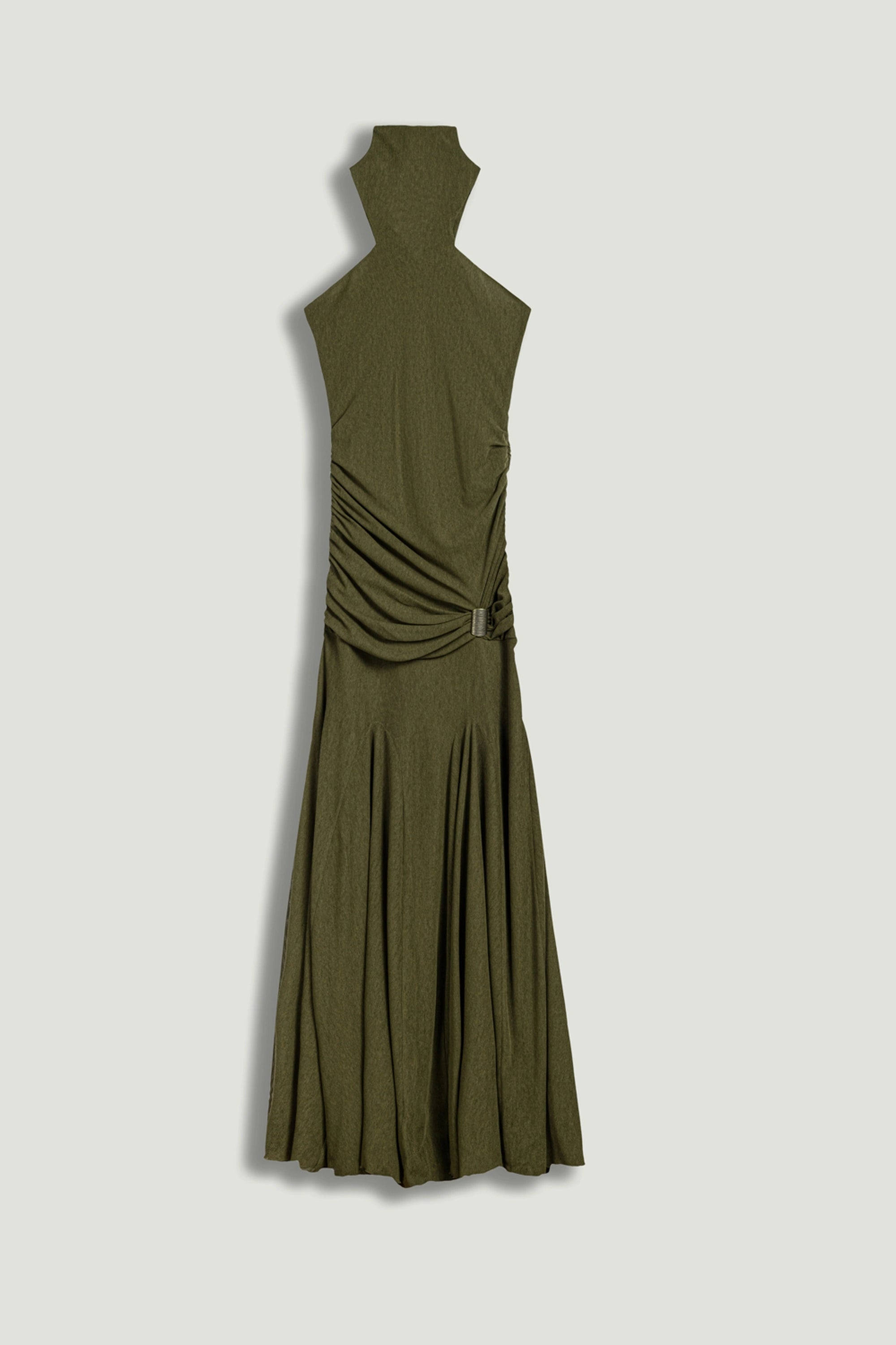 Halter Neck Draped Maxi Dress