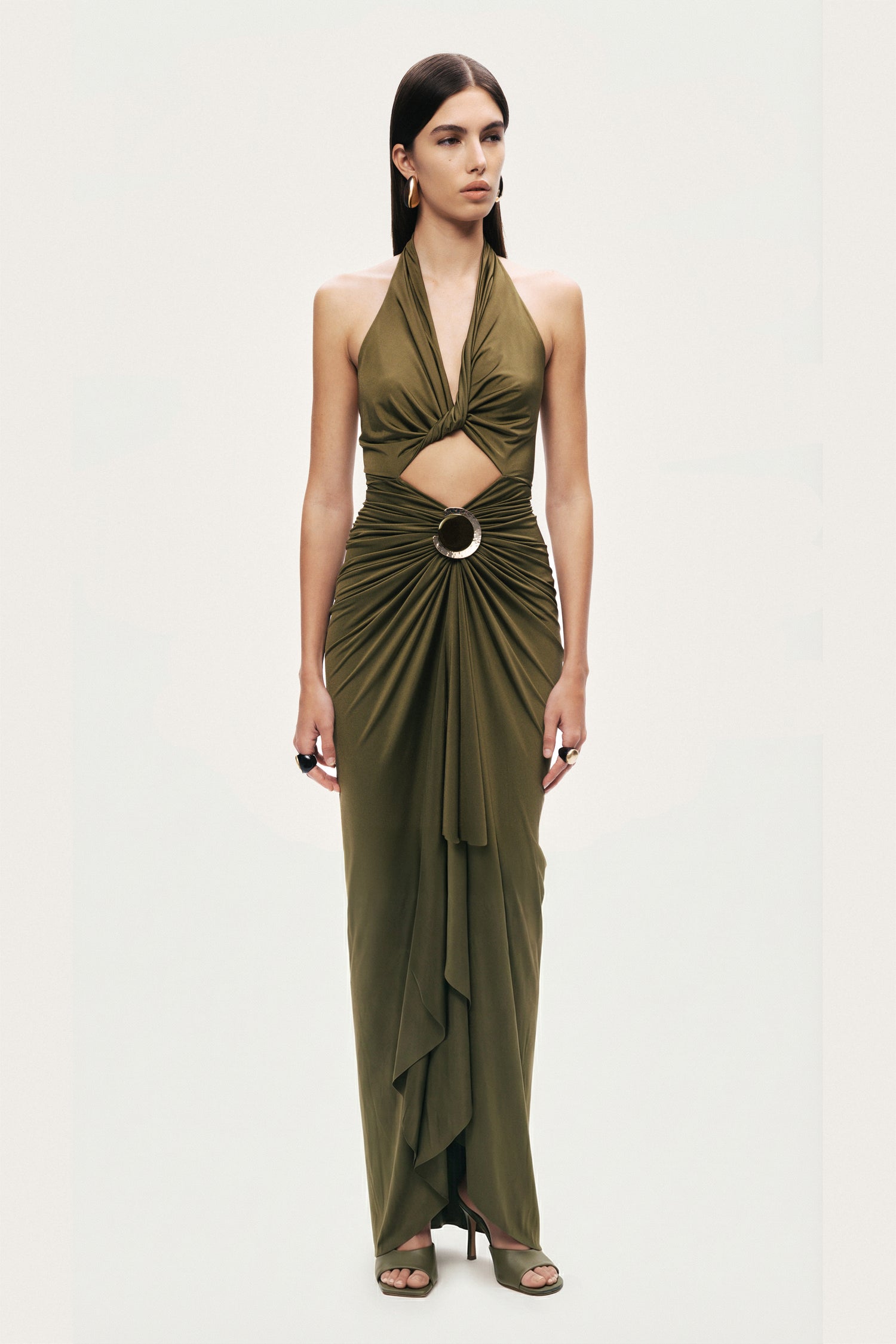 Cut-Out Halter Maxi Dress