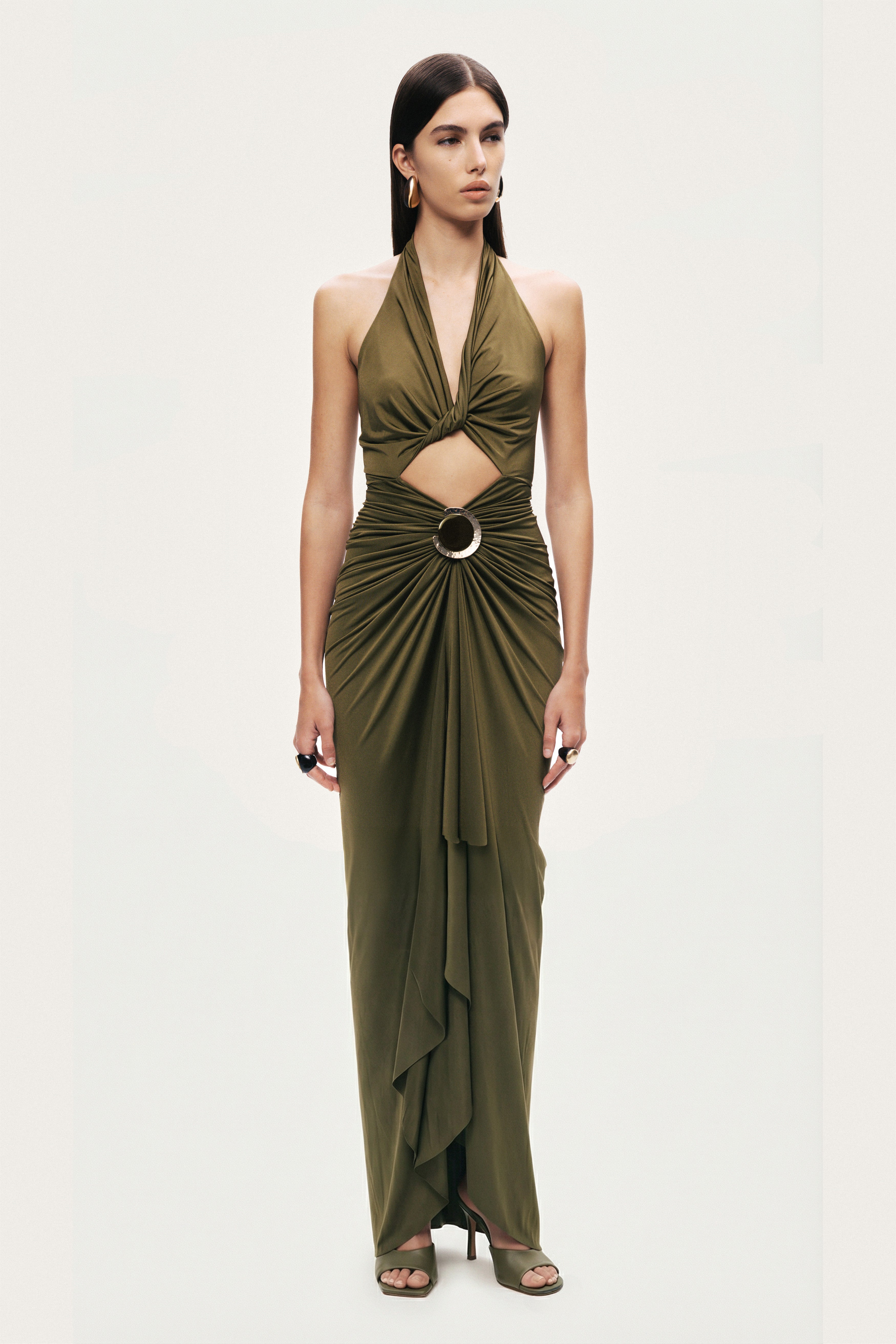 Cut-Out Halter Maxi Dress