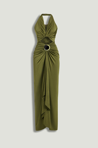 Cut-Out Halter Maxi Dress