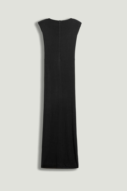 Ruched Side-Slit Maxi Dress