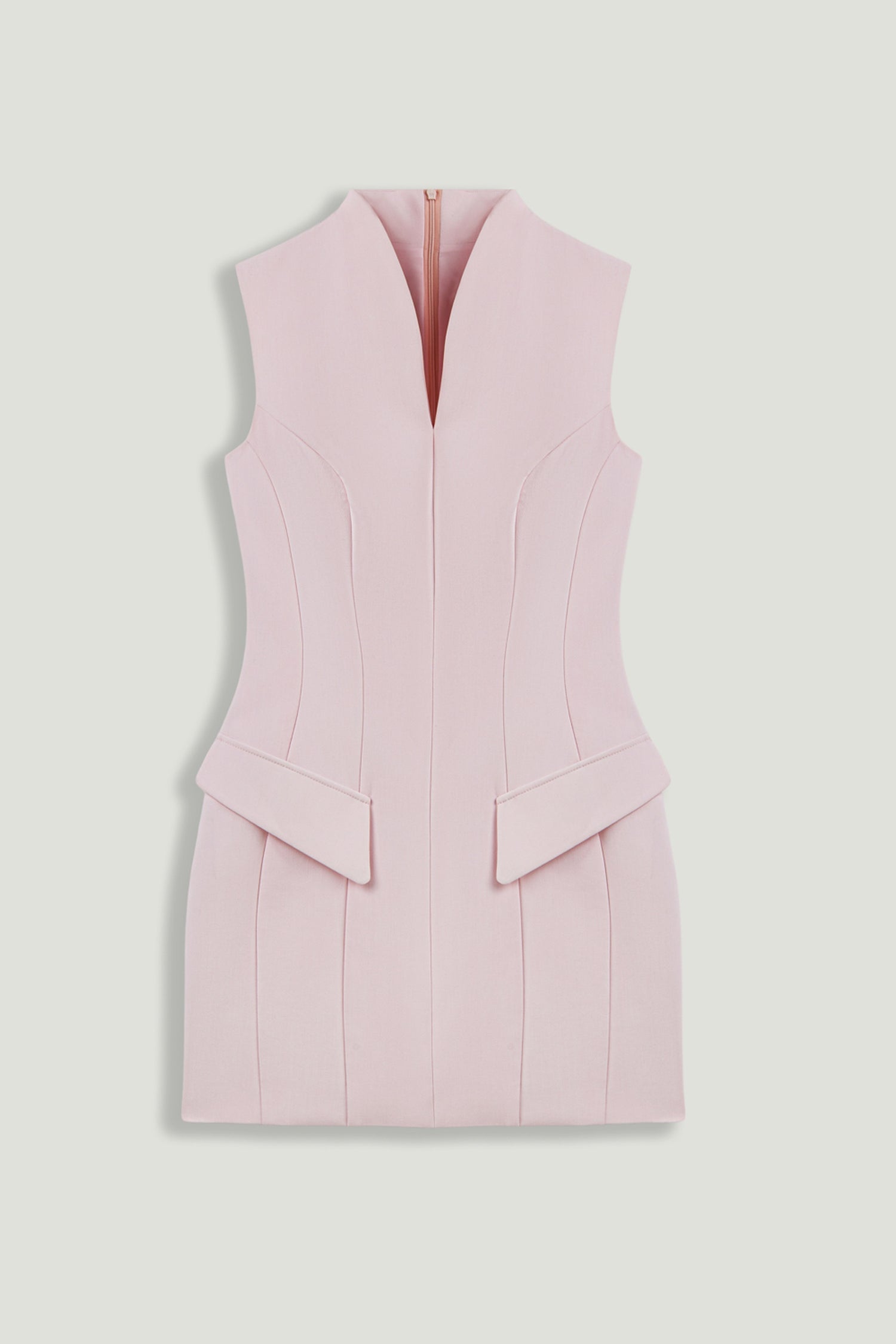 Mandarin Collar Mini Dress