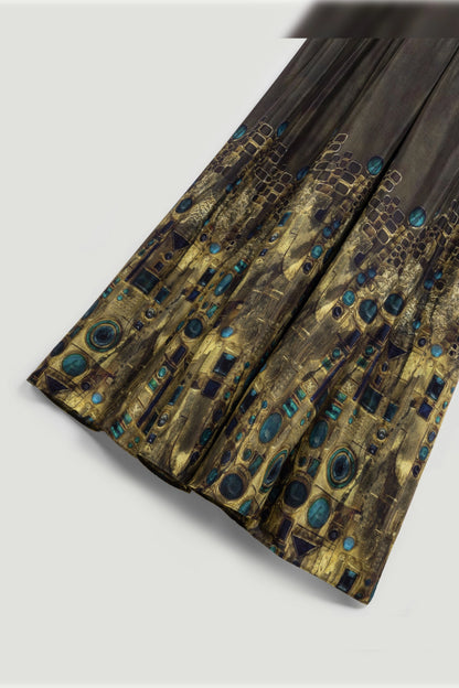Printed Long Sleeve Maxi Dress