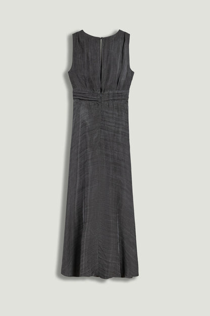 V-Neck Sleeveless Midi Dress