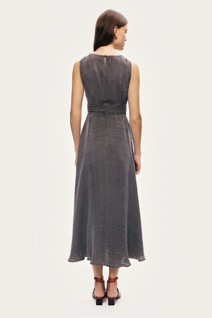 V-Neck Sleeveless Midi Dress