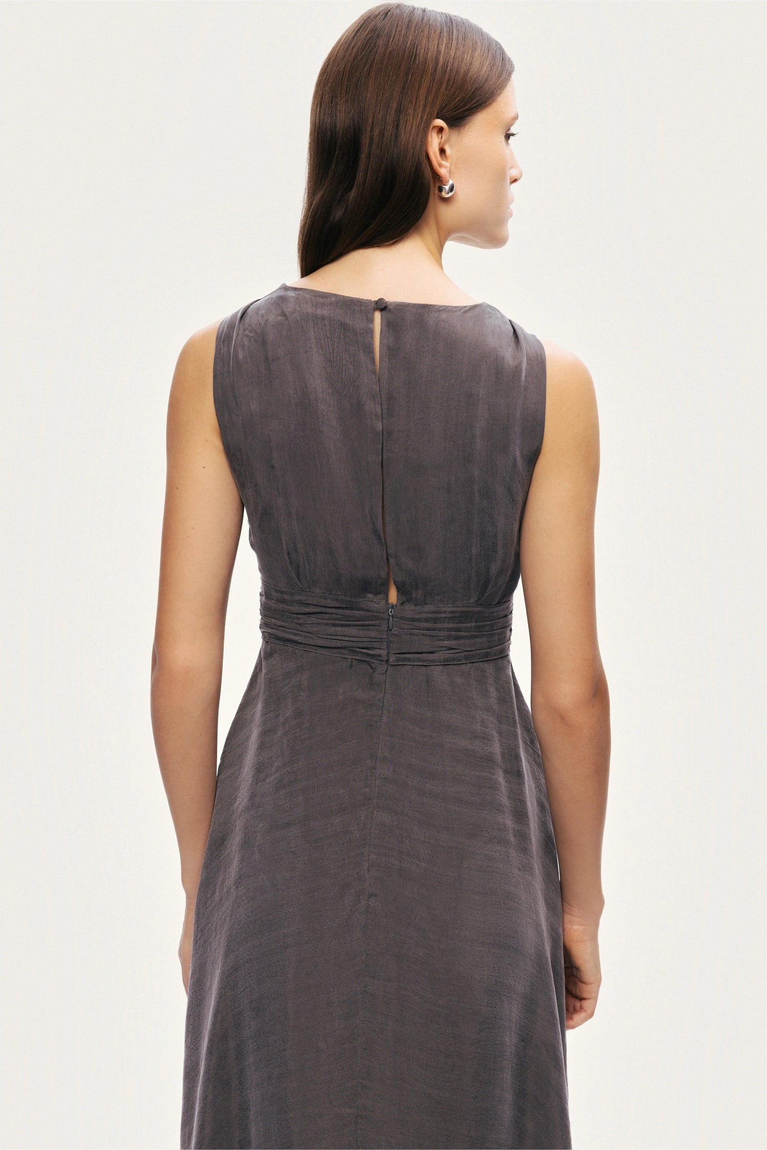 V-Neck Sleeveless Midi Dress