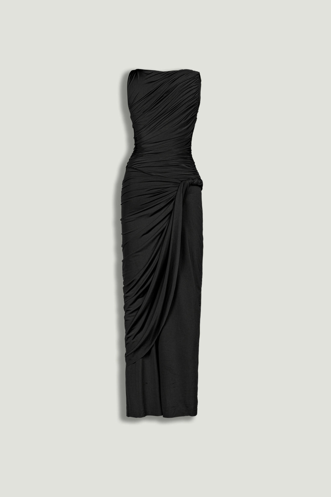 Draped Sleeveless Maxi Dress