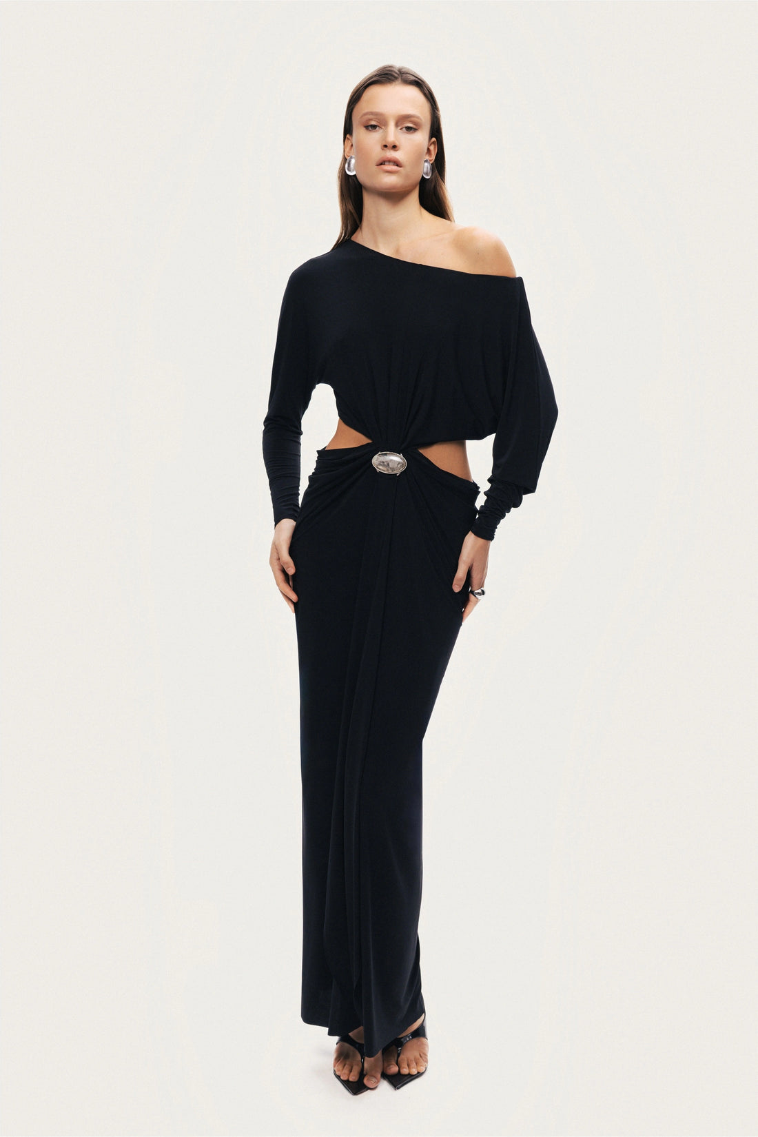 One-Shoulder Cut-Out Maxi Dress