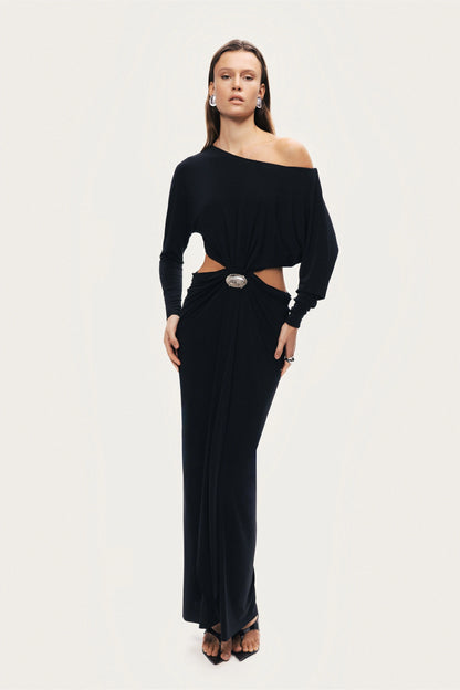 One-Shoulder Cut-Out Maxi Dress