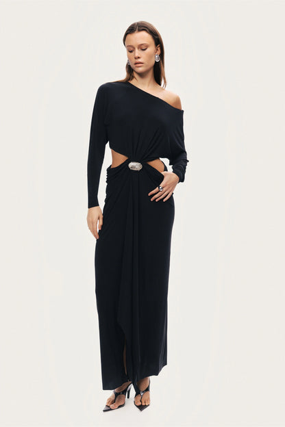 One-Shoulder Cut-Out Maxi Dress