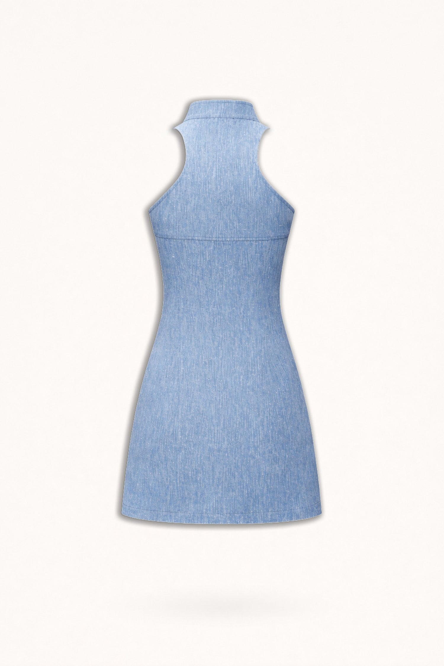 Pocket and Stone Detail Halterneck Mini Dress