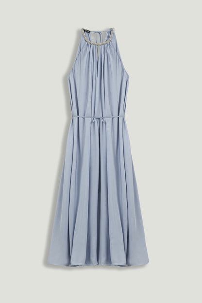 Embellished Halter Neck Midi Dress