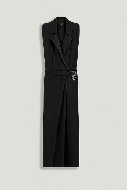 Embellished Belt-Detail Maxi Dress