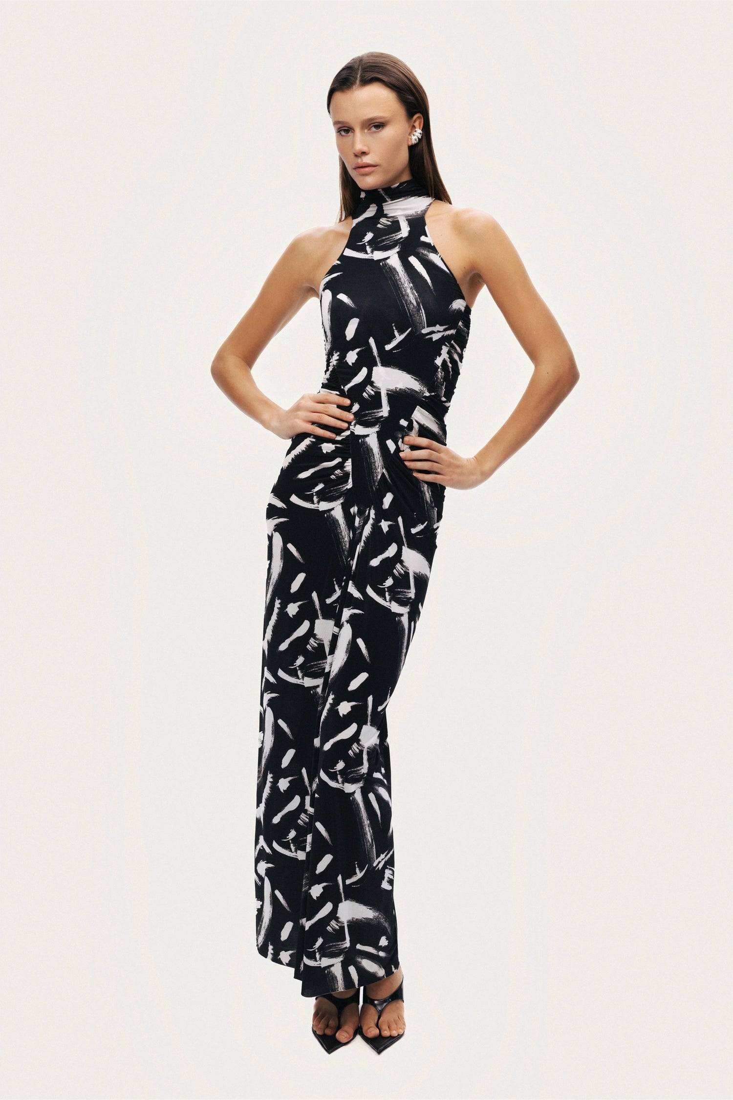 Printed Halter Maxi Dress