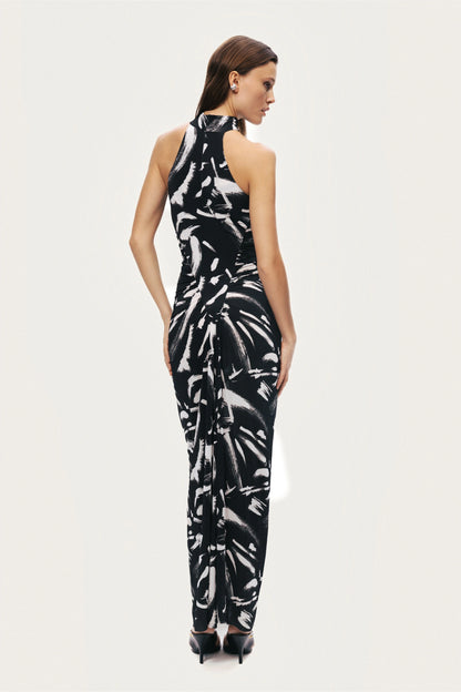 Printed Halter Maxi Dress