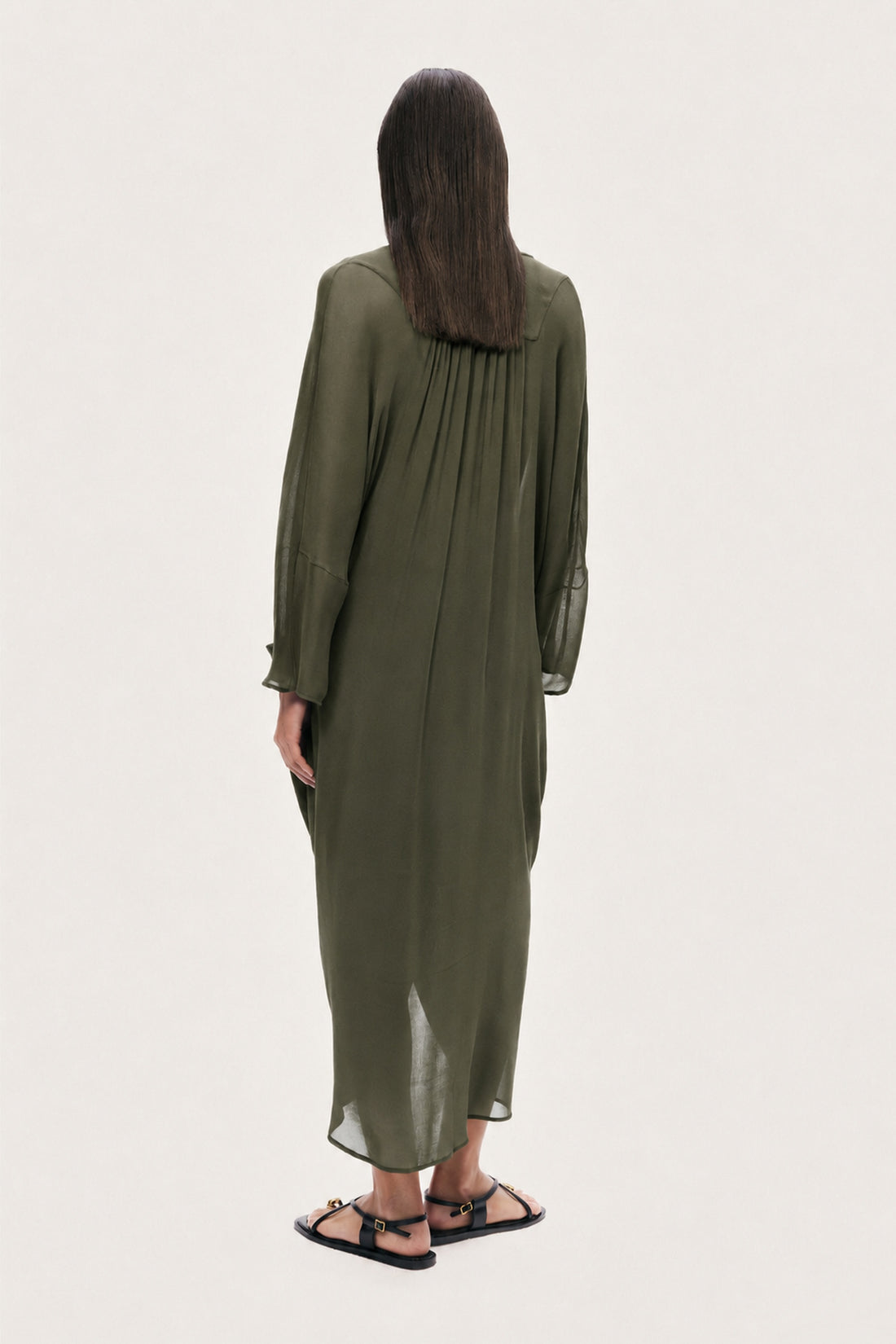 Draped Wrap Midi Dress
