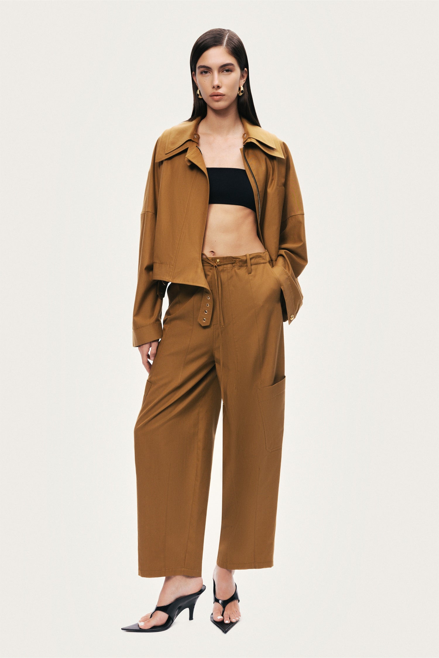 High-Waisted Cargo Pocket Pants