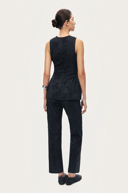 Printed Relaxed Straight-Leg Pants