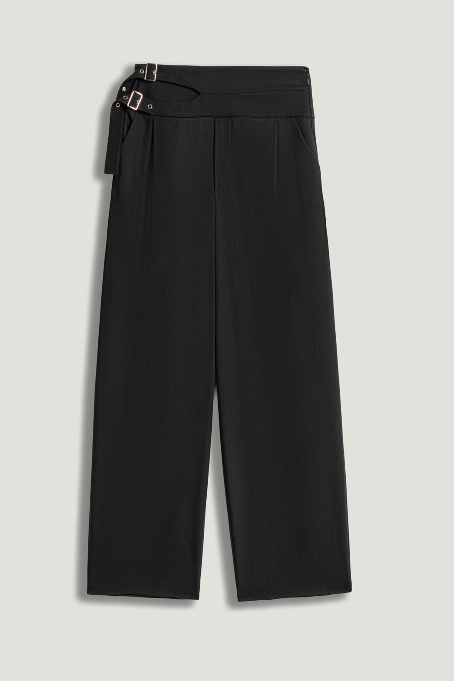 Cut-Out Waist Wide-Leg Pants