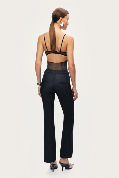High-Rise Tailored Straight-Leg Pants