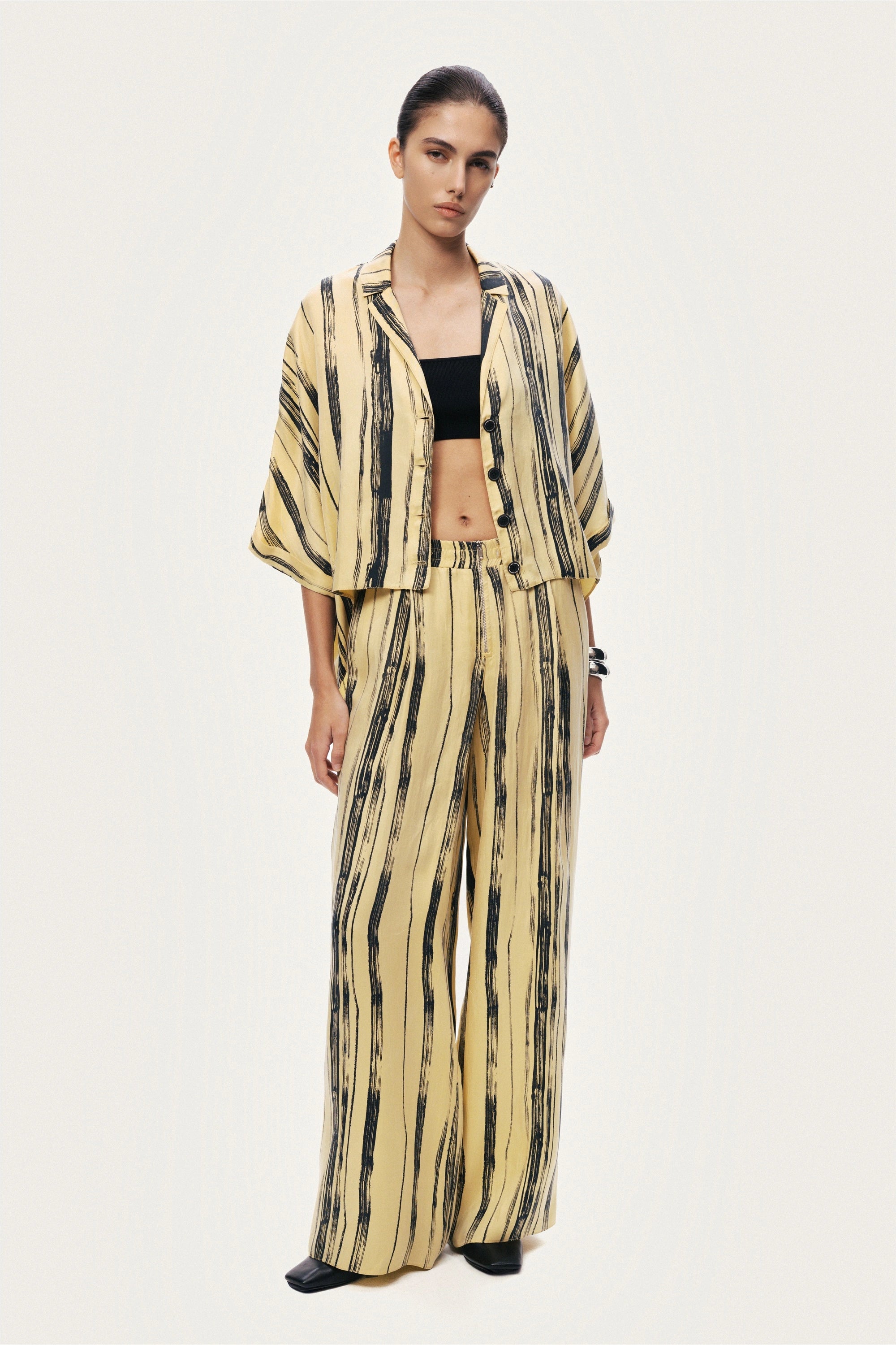 Striped Wide-Leg Pants