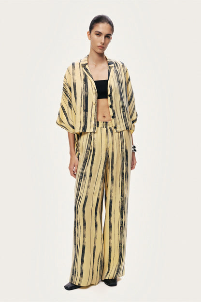 Striped Wide-Leg Pants