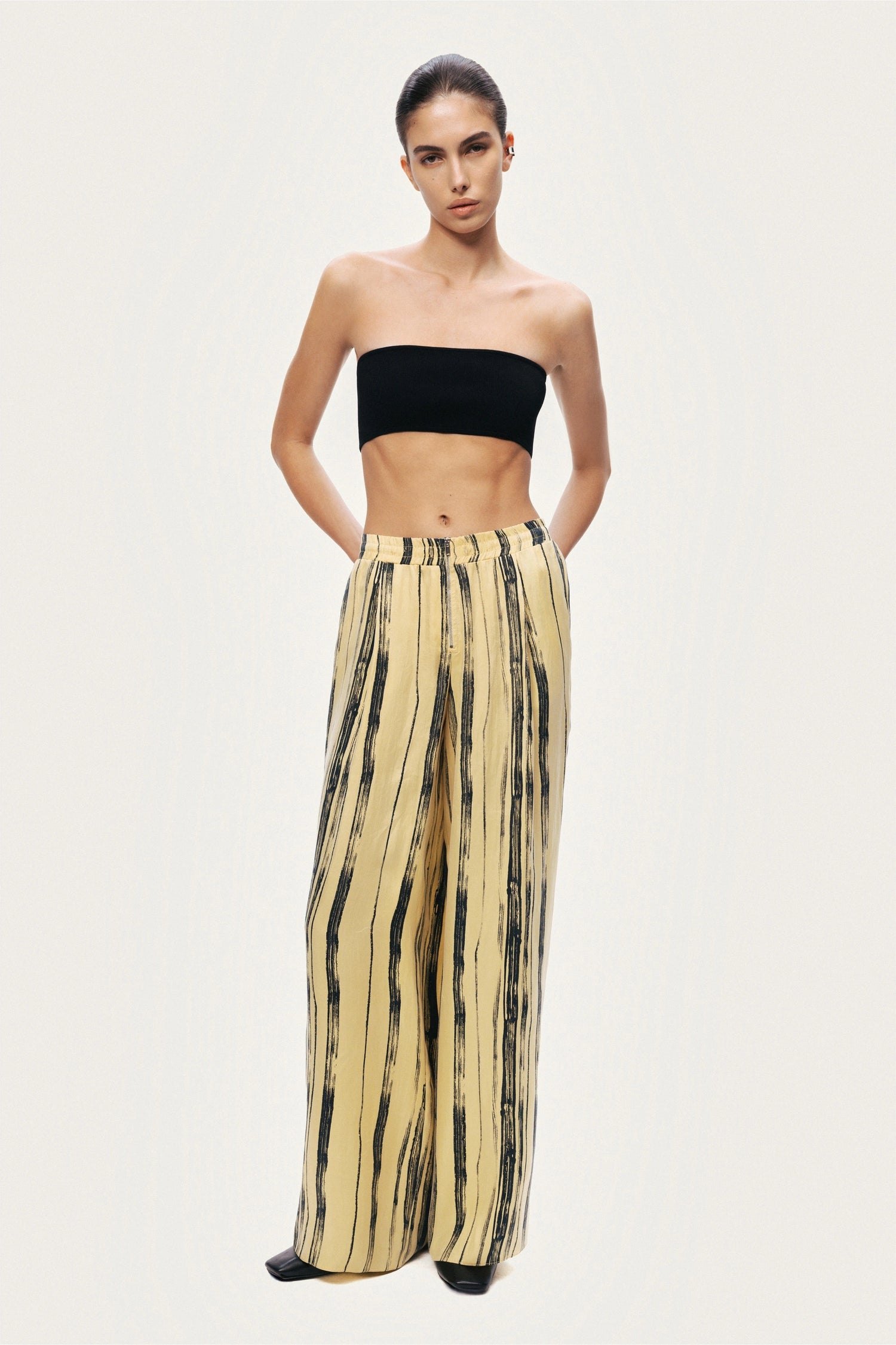 Striped Wide-Leg Pants