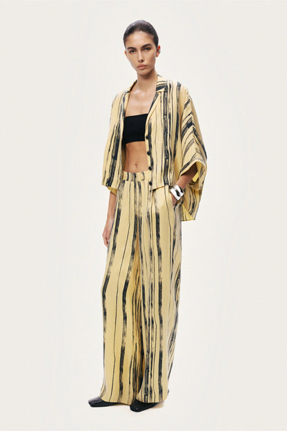 Striped Wide-Leg Pants